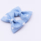 White stars pigtail hair bows