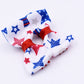 Red white and blue star pigtail bows