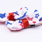 Red white and blue star pigtail bows