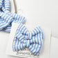 Seersucker pigtail hair bows