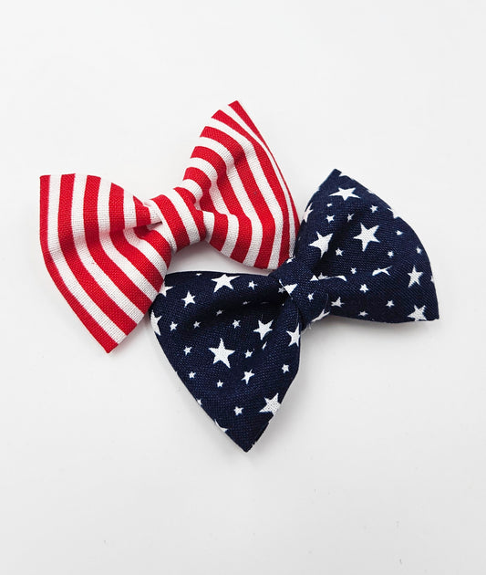 Stars and stripes pigtail hair bows