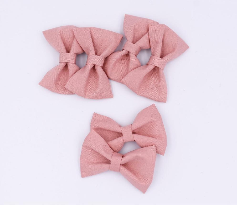 Dust pink pigtail hair bows